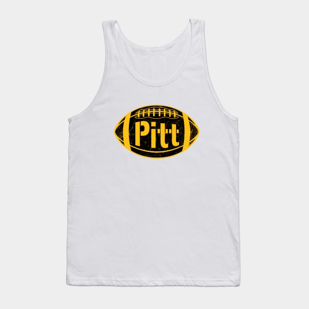 Pitt Retro Football - White Tank Top by KFig21